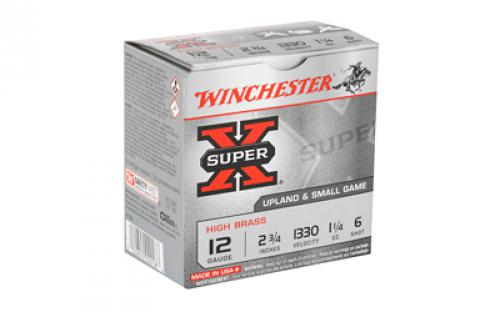 Winchester Ammunition Super-X, 12 Gauge, 2.75", #6, 1.25 oz., Shotshell, 25 Round Box X126