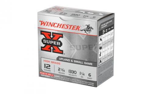 Winchester Ammunition Super-X, 12 Gauge, 2.75", #6, 1.25 oz., Shotshell, 25 Round Box X126