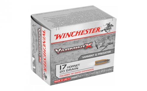 Winchester Ammunition Varmint X, 17 Hornet, 20 Grain, Polymer Tip, 20 Round Box X17P