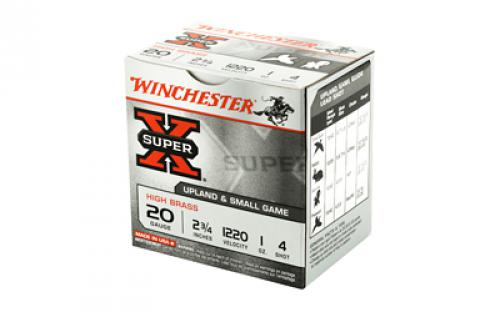 Winchester Ammunition Super-X, 20 Gauge, #4, 2 3/4 Dram, 1 oz., Shotshell, 25 Round Box X204