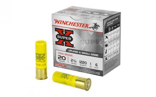 Winchester Ammunition Super-X, 20 Gauge, 2.75 Chamber #6, 2 3/4 Dram, 1 oz., Shotshell, 25 Round Box X206