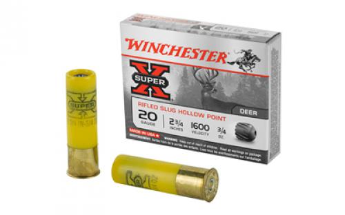 Winchester Ammunition Super-X, 20 Gauge, 2.75, 0.75 oz., Slug, 5 Round Box X20RSM5