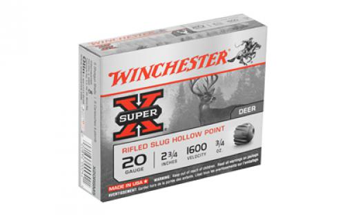 Winchester Ammunition Super-X, 20 Gauge, 2.75", 0.75 oz., Slug, 5 Round Box X20RSM5