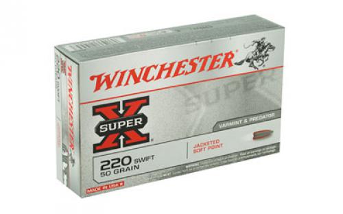 Winchester Ammunition Super-X, 220 Swift, 50 Grain, Pointed Soft Point, 20 Round Box X220S