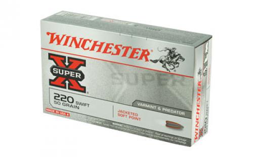 Winchester Ammunition Super-X, 220 Swift, 50 Grain, Pointed Soft Point, 20 Round Box X220S