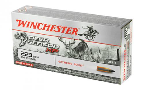 Winchester Ammunition Deer Season, 223 Rem, 64 Grain, Extreme Point Polymer Tip, 20 Round Box X223DS