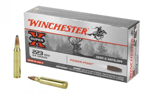 Winchester Ammunition Super-X, 223REM, 64 Grain, Power Point, 20 Round Box X223R2