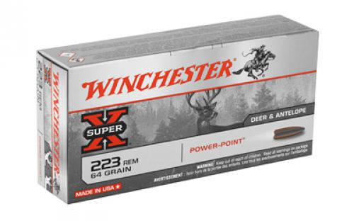 Winchester Ammunition Super-X, 223REM, 64 Grain, Power Point, 20 Round Box X223R2