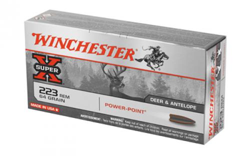 Winchester Ammunition Super-X, 223REM, 64 Grain, Power Point, 20 Round Box X223R2