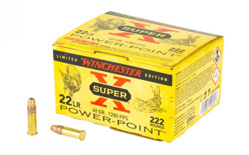 Winchester Ammunition Super-X, Power-Point, 22 LR, 40 Grain, Power PointHollow Point, 222 Round Box X22LRPPB