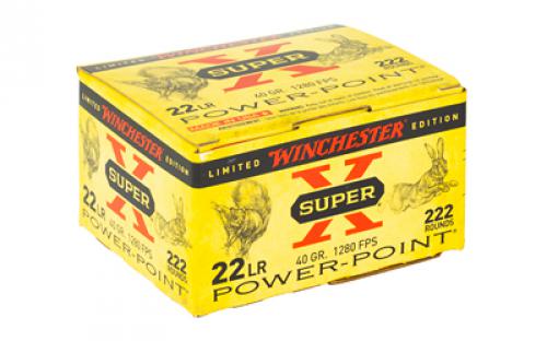 Winchester Ammunition Super-X, Power-Point, 22 LR, 40 Grain, Power PointHollow Point, 222 Round Box X22LRPPB