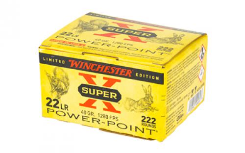 Winchester Ammunition Super-X, Power-Point, 22 LR, 40 Grain, Power PointHollow Point, 222 Round Box X22LRPPB