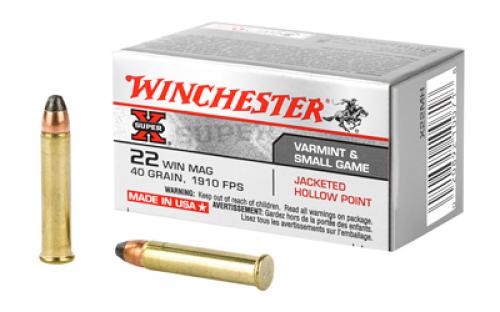 Winchester Ammunition Super-X, 22 WMR, 40 Grain, Jacketed Hollow Point, 50 Round Box X22MH