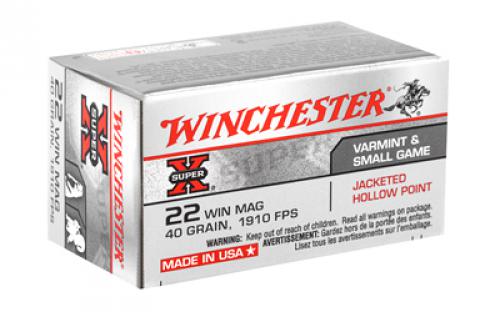 Winchester Ammunition Super-X, 22 WMR, 40 Grain, Jacketed Hollow Point, 50 Round Box X22MH