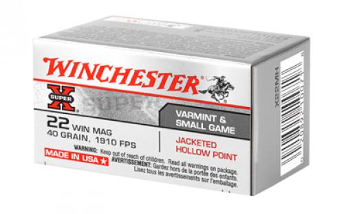 Winchester Ammunition Super-X, 22 WMR, 40 Grain, Jacketed Hollow Point, 50 Round Box X22MH