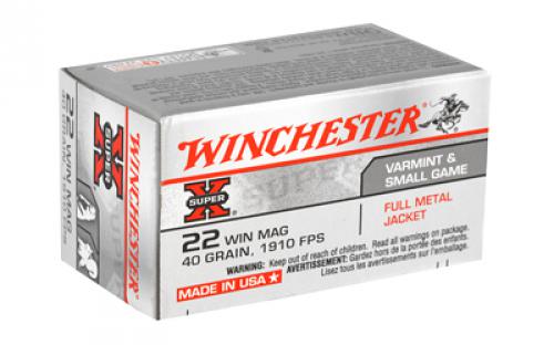 Winchester Ammunition Super-X, 22 WMR, 40 Grain, Full Metal Jacket, 50 Round Box X22M