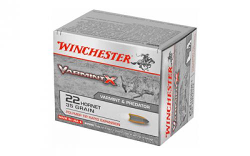 Winchester Ammunition Varmint X, 22 Hornet, 35 Grain, Polymer Tip, 20 Round Box X22P