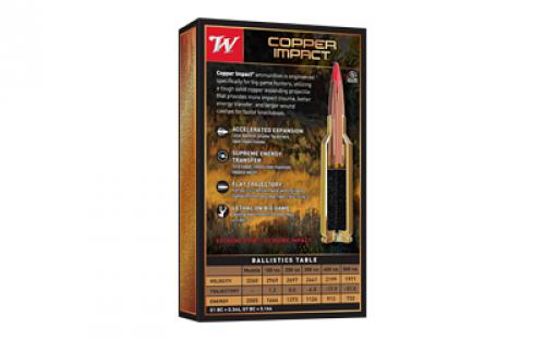 Winchester Ammunition Deer Season XP, Copper Impact, 243 Winchester, 85Gr, Polymer Tip, California Certified Nonlead Ammunition, 20, 200, Yes X243CLF