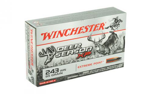 Winchester Ammunition Deer Season, 243 Win, 95 Grain, Extreme Point Polymer Tip, 20 Round Box X243DS