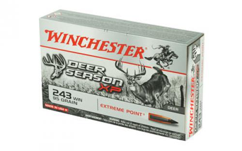 Winchester Ammunition Deer Season, 243 Win, 95 Grain, Extreme Point Polymer Tip, 20 Round Box X243DS