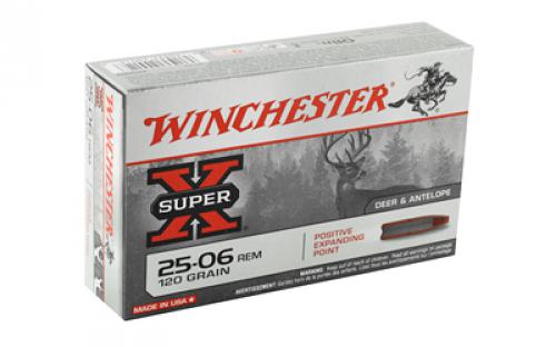 Winchester Ammunition Super-X, 25-06REM, 120 Grain, Positive Expanding Point, 20 Round Box X25062