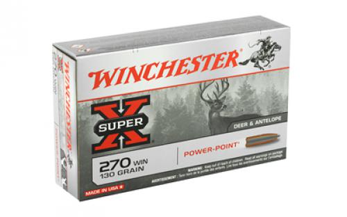 Winchester Ammunition Super-X, 270WIN, 130 Grain, Power Point, 20 Round Box X2705