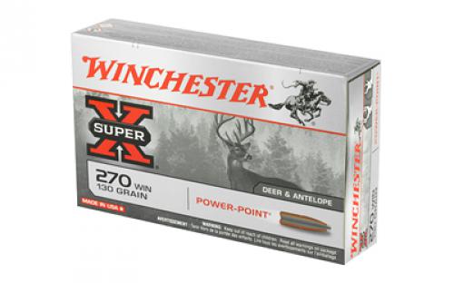 Winchester Ammunition Super-X, 270WIN, 130 Grain, Power Point, 20 Round Box X2705