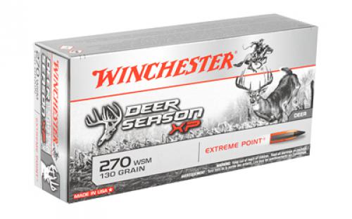 Winchester Ammunition Deer Season, 270 WSM, 130 Grain, Extreme Point Polymer Tip, 20 Round Box X270SDS