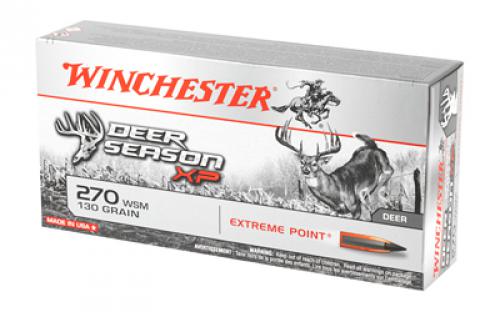 Winchester Ammunition Deer Season, 270 WSM, 130 Grain, Extreme Point Polymer Tip, 20 Round Box X270SDS