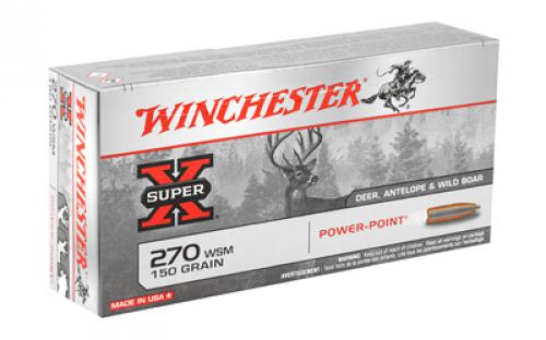 Winchester Ammunition Super-X, 270 WSM, 150 Grain, Power Point, 20 Round Box X270WSM