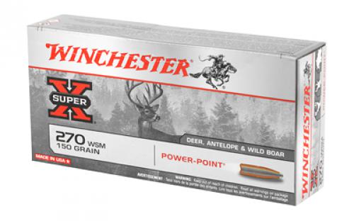 Winchester Ammunition Super-X, 270 WSM, 150 Grain, Power Point, 20 Round Box X270WSM