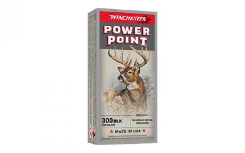 Winchester Ammunition POWER-POINT, 300 Blackout, 150 Grain, Power Point Bullet, 20 Round Box X300BLK