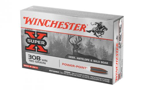 Winchester Ammunition Super-X, 308WIN, 180 Grain, Power Point, 20 Round Box X3086