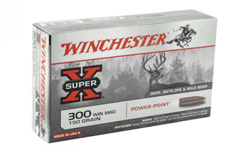 Winchester Ammunition Super-X, 300 WIN MAG, 150 Grain, Power Point, 20 Round Box X30WM1