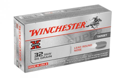 Winchester Ammunition Super-X, 32 S&W, 85 Grain, Lead Round Nose, 50 Round Box X32SWP