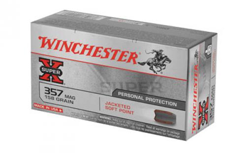 Winchester Ammunition Super-X, 357 Magnum, 158 Grain, Jacketed Soft Point, 50 Round Box X3575P