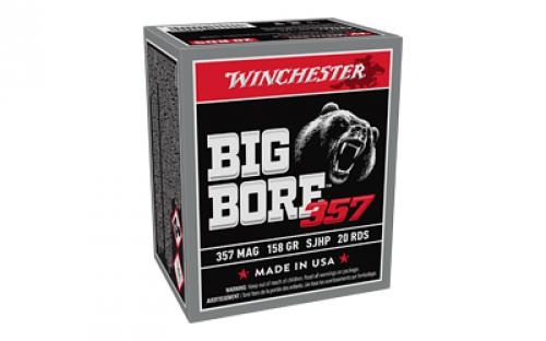 Winchester Ammunition Big Bore, 357 Magnum, 158 Grain, Jacketed Soft Point Bullet, 20 Round Box X357MBB