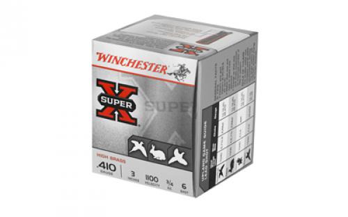 Winchester Ammunition Super-X, 410 Gauge, 3", #6, 0.75 oz., Shotshell, 25 Round Box X413H6