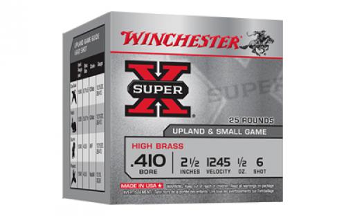 Winchester Ammunition SUPER X, 410 Gauge 2.5, 1/2 OZ, #6, Shot Shell, 25 Rounds Box X416