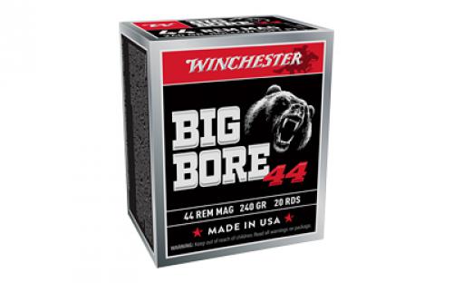 Winchester Ammunition Big Bore, 44 Magnum, 240 Grain, Jacketed Soft Point Bullet, 20 Round Box X44MBB