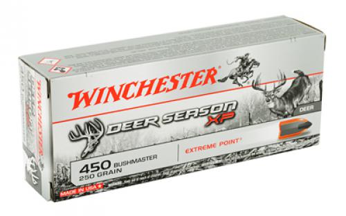 Winchester Ammunition Deer Season, 450 BUSHMASTER, 250 Grain, Poly Tip, 20 Round Box X450DS