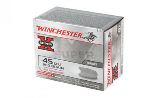 Winchester Ammunition Super-X, 45LC, 255 Grain, Lead Round Nose, 20 Round Box X45CP2