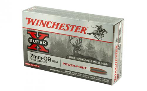 Winchester Ammunition Super-X, 7MM-08 Remington, 140 Grain, Power Point, 20 Round Box X708