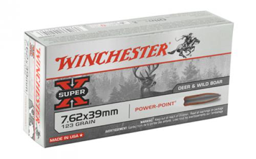 Winchester Ammunition Super-X, 762x39, 123 Grain, Power Point, 20 Round Box X76239