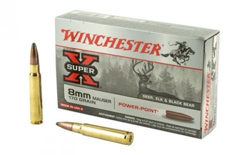 Winchester Ammunition Super-X, 8MM Mauser, 170 Grain, Power Point, 20 Round Box X8MM