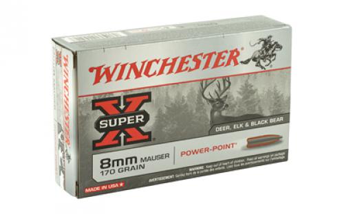 Winchester Ammunition Super-X, 8MM Mauser, 170 Grain, Power Point, 20 Round Box X8MM