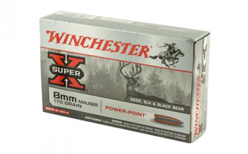 Winchester Ammunition Super-X, 8MM Mauser, 170 Grain, Power Point, 20 Round Box X8MM