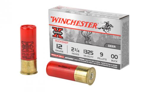 Winchester Ammunition Super-X, 12 Gauge, 2.75, 00 Buck, Buckshot, 9 Pellets,5 Round Box XB1200