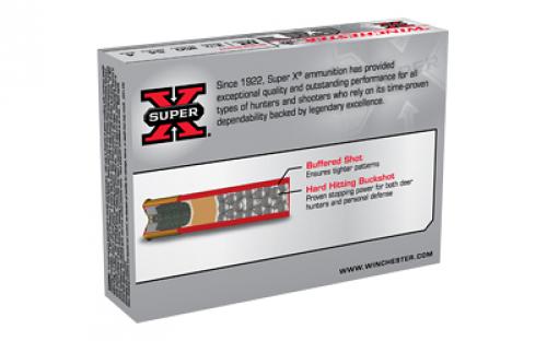 Winchester Ammunition SUPER X, 12 Gauge 3.5", 4 Buck, Buckshot, 5 Round Box XB12L4