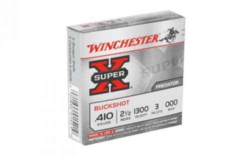 Winchester Ammunition Super-X, 410 Gauge, 2.5", 000 Buckshot, 3 Pellets,5 Round Box XB41000